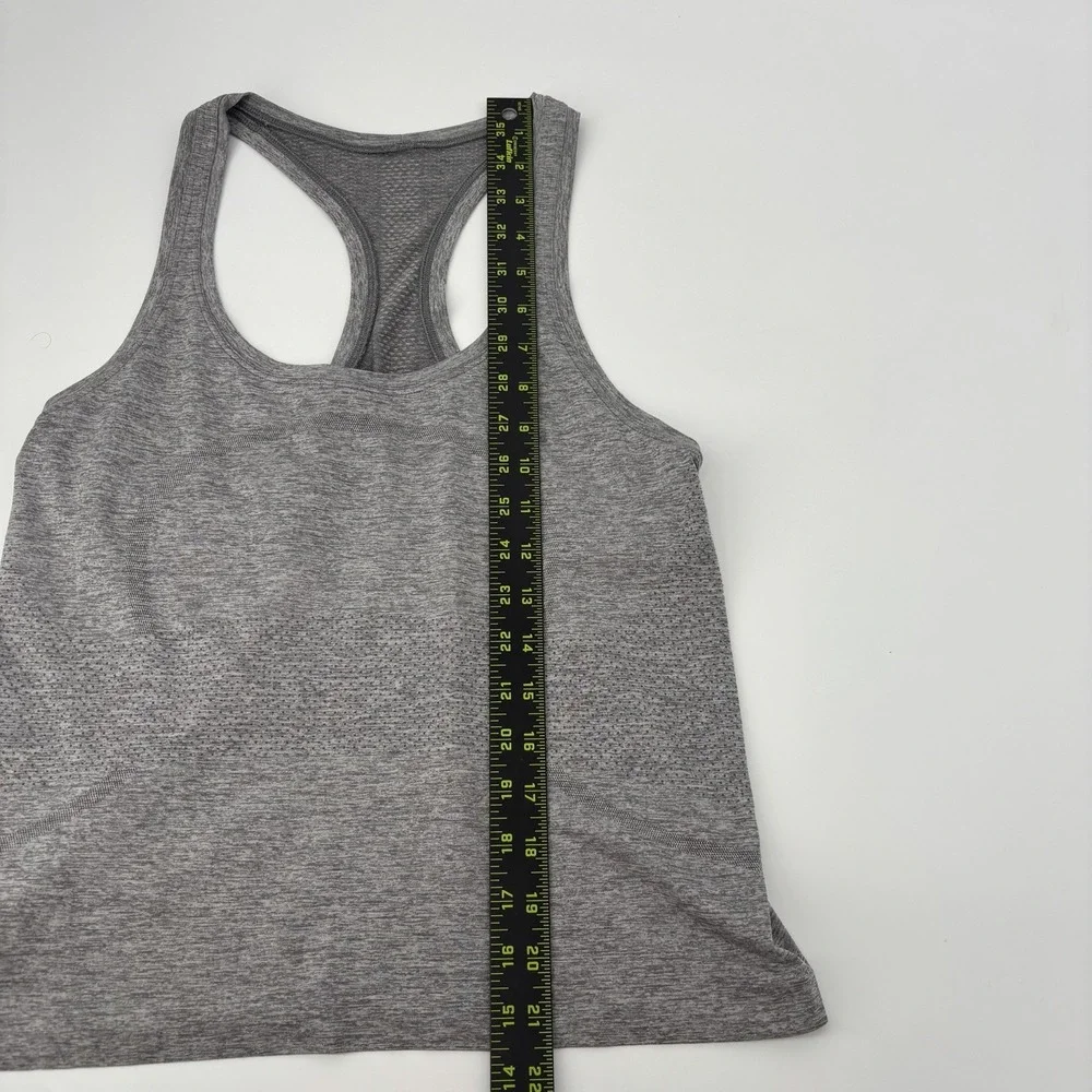 Lululemon Women's Swiftly Tech Racerback Tank Top Knit Vented Gray Size 8 - Picture 5 of 6